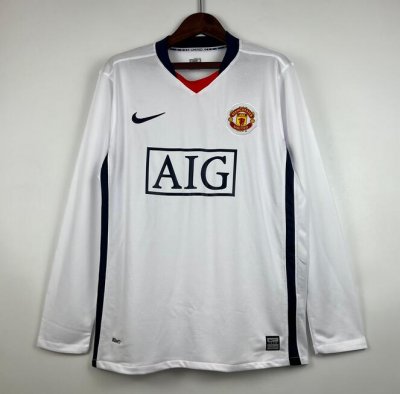 2007-08 Manchester United Long Sleeve Away Soccer Jersey Shirt