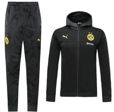 2019-20 Borussia Dortmund Black Training Kit (Hoodie Jacket+Trouser)