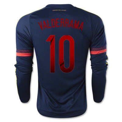 2015 Colombia VALDERRAMA #10 LS Away Soccer Jersey