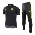 2020-21 Dortmund Black Polo Kits Shirt + Pants