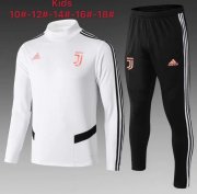 Kids 2019-20 Juventus White High Neck Sweat Shirt Training Kits
