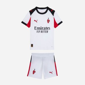 2025-26 AC Milan Away Kids Soccer Kits Shirt with Shorts