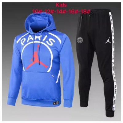 Kids 2020-21 PSG Blue Sweat Shirt and Pants Training Suits