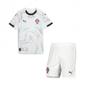 2025-26 Portugal Kids Away Soccer Kits Shirt With Shorts