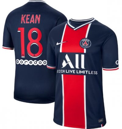 2020-21 PSG Home Soccer Jersey Shirt Kean 18