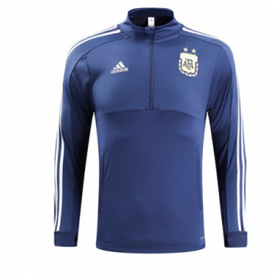 2018 Argentina Navy Zipper Sweat Top Shirt