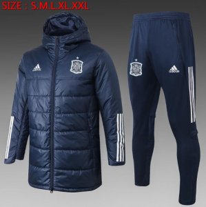 2020-21 Spain Navy Warn Coat Kits with Pants