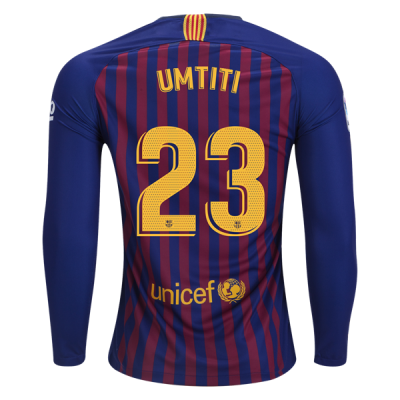 2018-19 FC Barcelona LS Home Soccer Jersey Shirt Samuel Umtiti #23