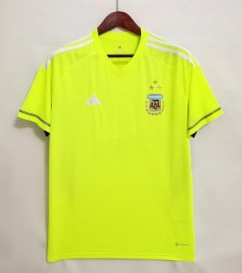 2022 FIFA World Cup Argentina Three Stars Men's Green Goalkeeper Soccer Jersey Shirt