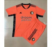 2020-21 Feyenoord Kids Orange Goalkeeper Soccer Kits Shirt With Shorts