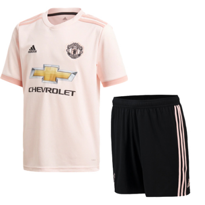 2018-19 Manchester United Away Pink Soccer Jersey Kit (Shirt + Shorts)