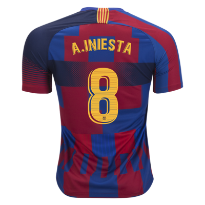 FC Barcelona "What the Barca" 18/19 Home Soccer Jersey Shirt Andres Iniesta #8