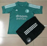 2020-21 Feyenoord Kids Green Training Kits Shirt With Shorts