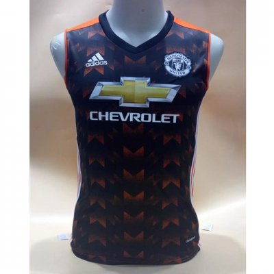 2017-18 Manchester United Black Orange Vest Sleeveless Soccer Shirt