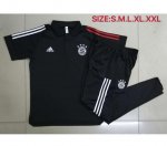 2020-21 Bayern Munich Black Polo Kits Shirt + Pants