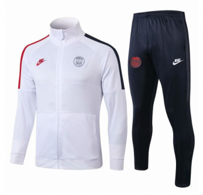 2019-20 PSG White Training Kits Jacket Top + Trouser