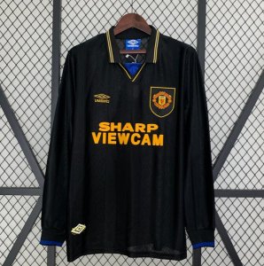 1993-95 Manchester United Retro Long Sleeve Away Soccer Jersey Shirt