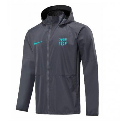 2020-21 Barcelona Grey Hoodie Windbreaker Jacket