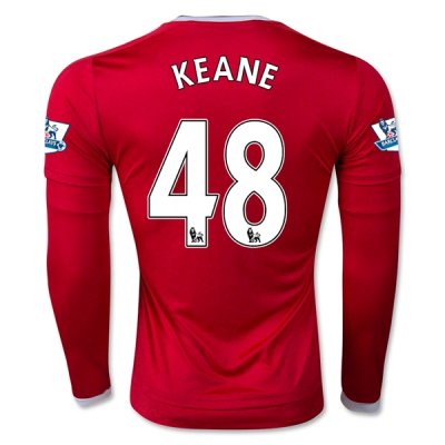 2015-16 Manchester United LS Home Soccer Jersey KEANE 48