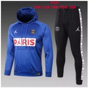 Kids 2020-21 PSG Jordan Blue Sweat Shirt and Pants Training Suits