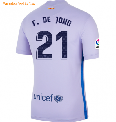2021-22 Barcelona Away Soccer Jersey Shirt with FRENKIE DE JONG 21 printing