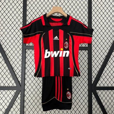 2006-07 AC Milan Kids Home Soccer Kits Shirt With Shorts