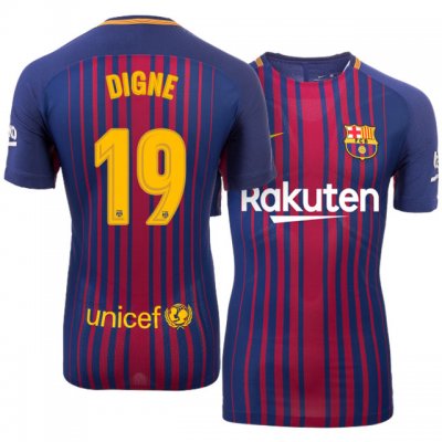2017-18 Barcelona #19 Lucas Digne Home Soccer Jersey