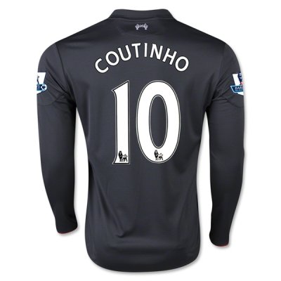 2015-16 Liverpool COUTINHO #10 LS Third Soccer Jersey