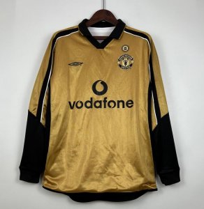 01-02 Manchester United Long Sleeve Away White Centenary Soccer Jersey Shirt