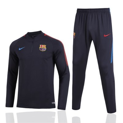 2017-18 Barcelona Dark Blue Soccer Tracksuit