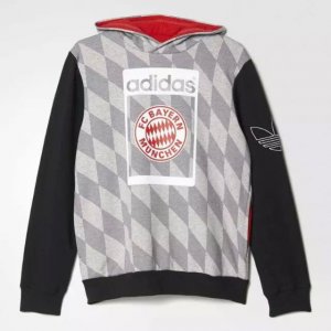 2015-16 Bayern Munich Fleece Hoodies Grey