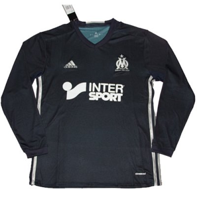 2016-17 Olympique Marseille LS Black Away Soccer Jersey