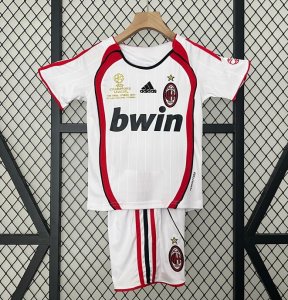 2006-07 AC Milan Retro Kids UCL Away Soccer Kits Shirt With Shorts