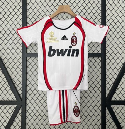 2006-07 AC Milan Retro Kids UCL Away Soccer Kits Shirt With Shorts