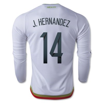 2015 Mexico J. HERNANDEZ #14 LS Away Soccer Jersey