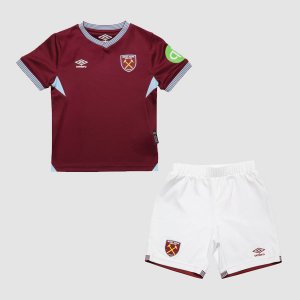 2025-26 West Ham United Kids Home Soccer Kits Shirt With Shorts