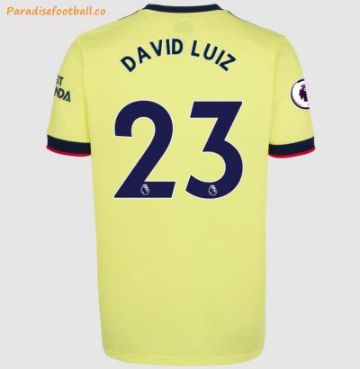 2021-22 Arsenal Away Soccer Jersey Shirt with David Luiz 23 printing