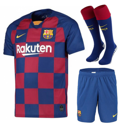 2019-20 Barcelona Home Soccer Jersey Whole Kit (Shirt + Shorts + Socks)
