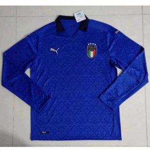 2020 EURO Italy Long Sleeve Home Soccer Jersey Shirt