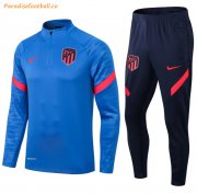 2021-22 Atletico Madrid Blue Training Kits Sweatshirt with Pants