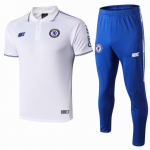 2019-20 Chelsea White Polo Kits Shirt + Pants