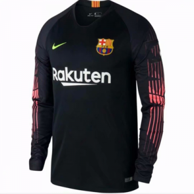 2018-19 Barcelona Goalkeeper Black Long Sleeve Soccer Jersey Shirt