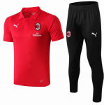 2018-19 AC Milan Red Polo Kits Shirt + Pants