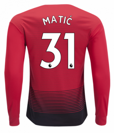 2018-19 Manchester United LS Home Soccer Jersey Shirt Nemanja Matic #31
