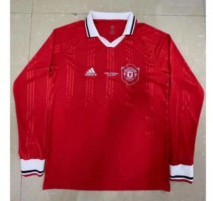 Manchester United Retro White Long Sleeve Soccer Jersey Shirt