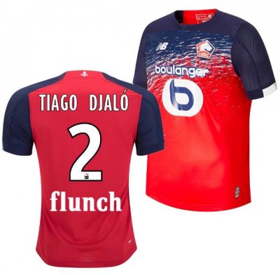 2019-20 Lille OSC Home Soccer Jersey Shirt Tiago Djalo #2