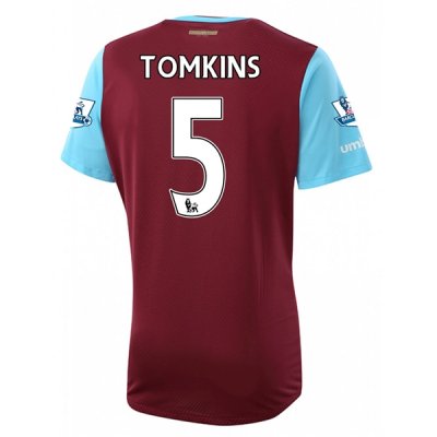 2015-16 West Ham TOMKINS 5 Home Soccer Jersey