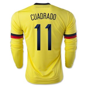 2015 Colombia CUADRADO #11 LS Home Soccer Jersey