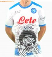 2021-22 Napoli Maglia Gara Maradona Special White Soccer Jersey Shirt