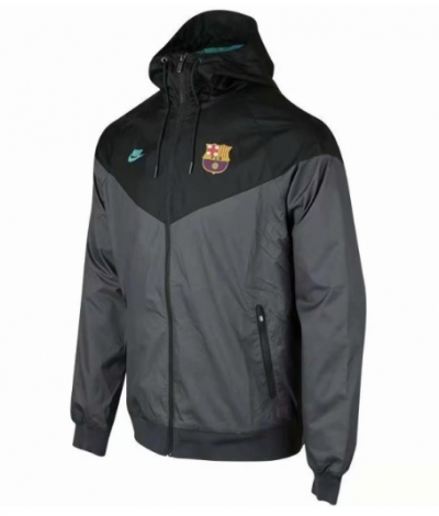2019-20 Barcelona Black Grey Windbreaker Jacket